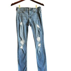 Hollister Blue Skinny Distressed Jeans Women’s Junior Sz3